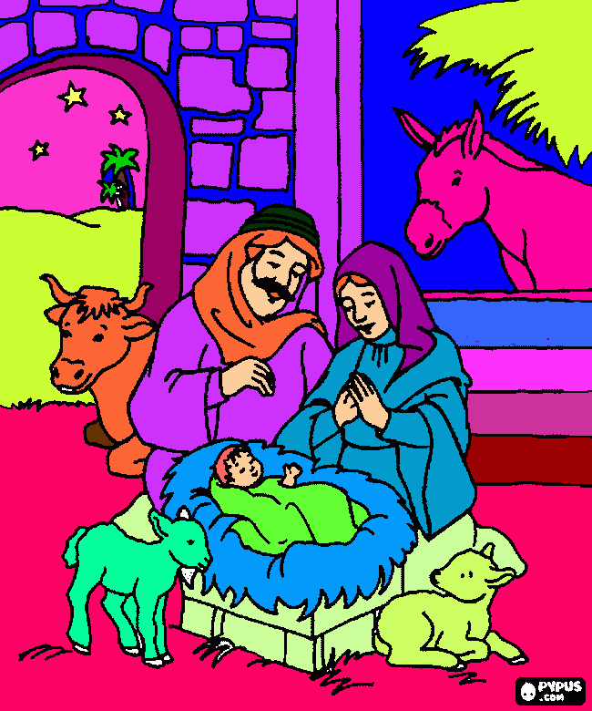La Familia de Jesus para colorear