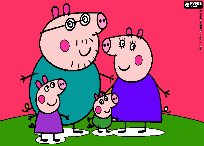 la  familia  de  peppa para colorear
