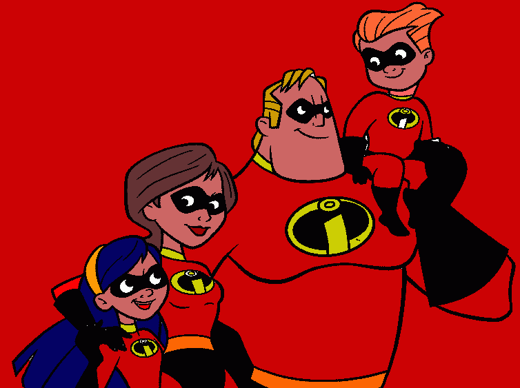 la familia increible para colorear