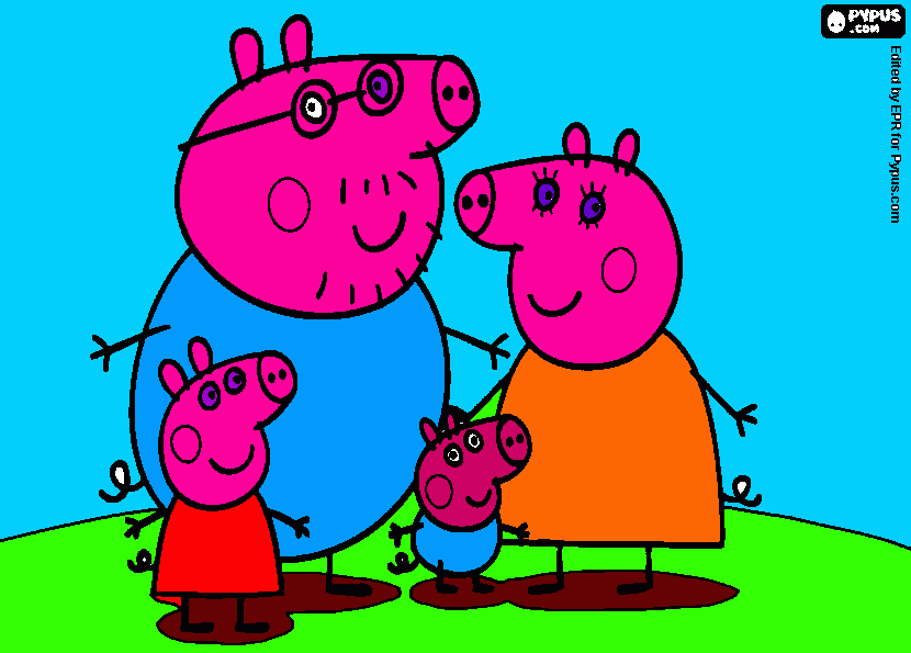la familia pepa para colorear