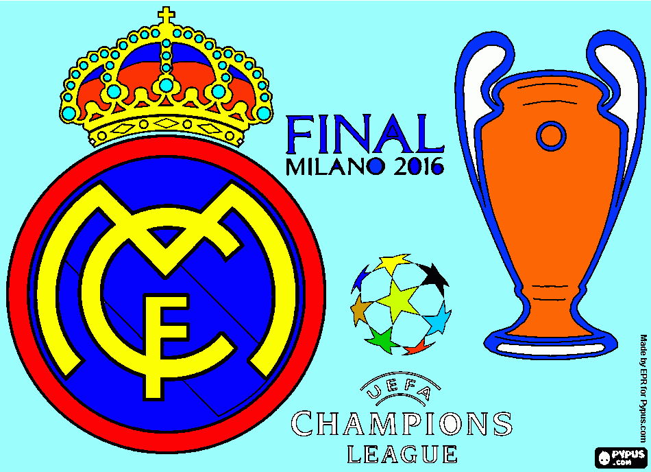 la final de la champions para colorear