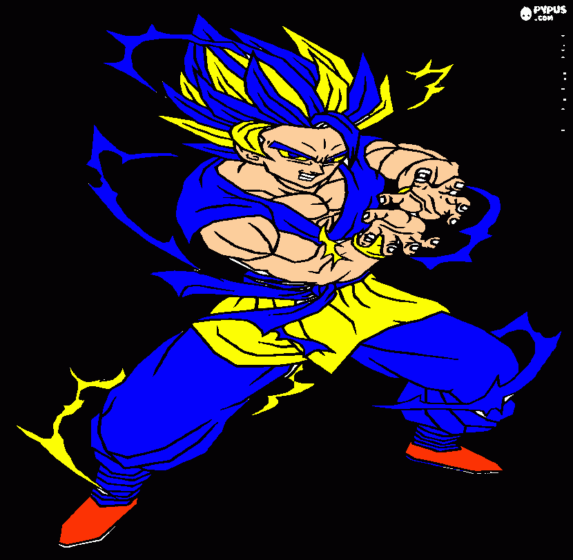 la fusion de goku y sonic gonic para colorear