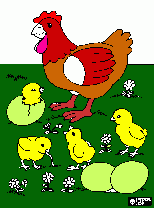 la gallinita roja para colorear