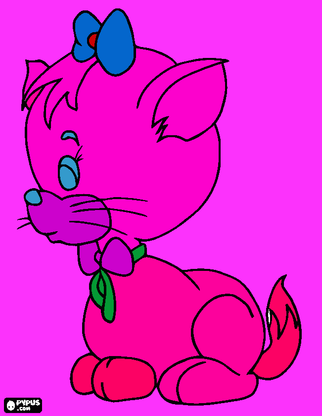 la gata amorosa para colorear