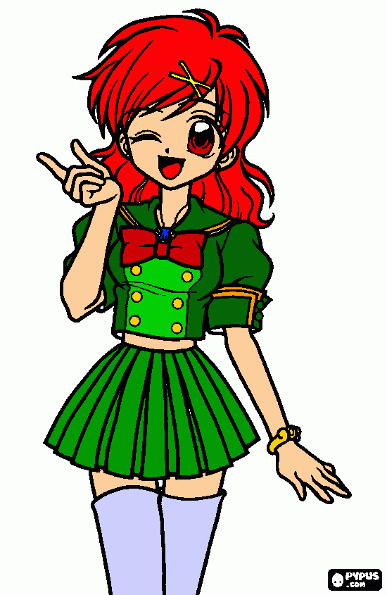 la hija de hanon y nagisa para colorear