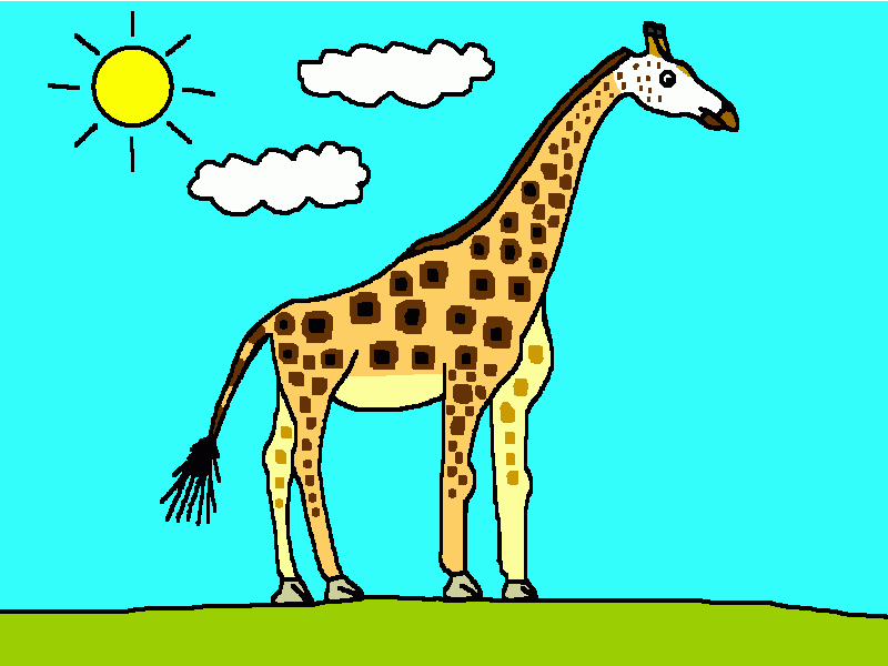 la jirafa coloreada para colorear
