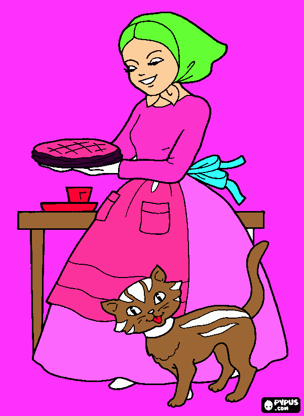 La mama de la caperucita para colorear