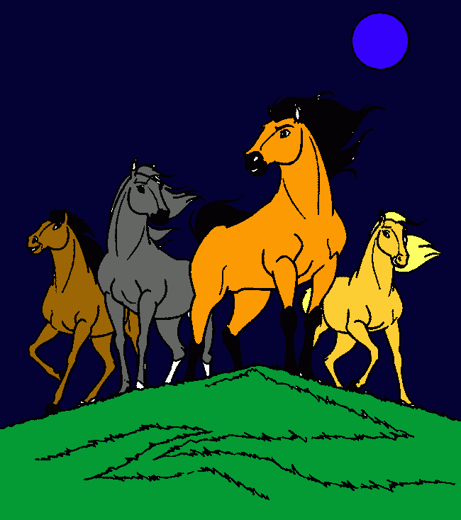 la manada y spirit para colorear