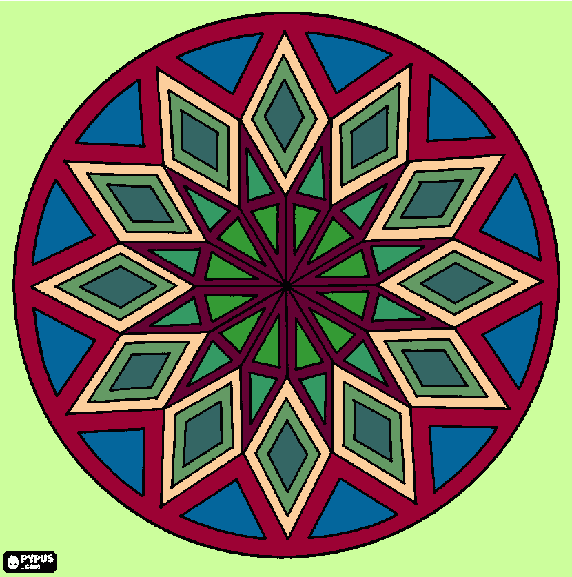 La Mandala coloreada para colorear