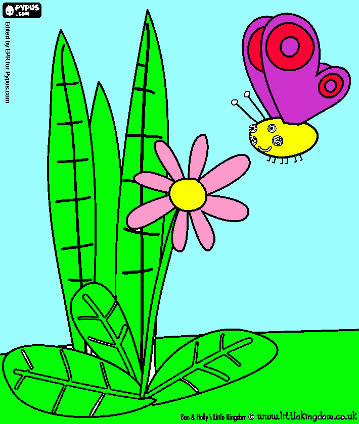 la  mariposa bip  bip para colorear