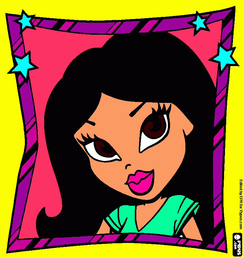 la mas hermossa bratz para colorear