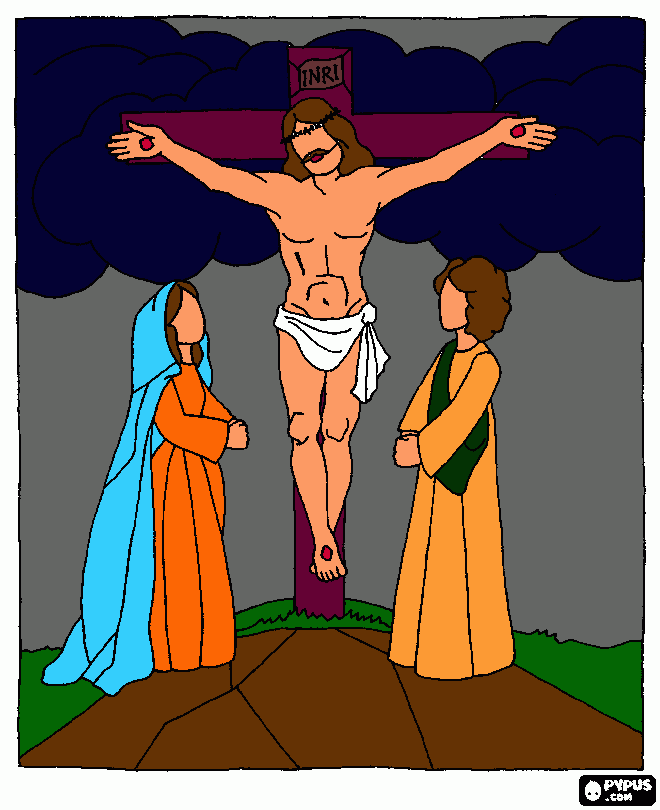 La muerte de Jesús para colorear