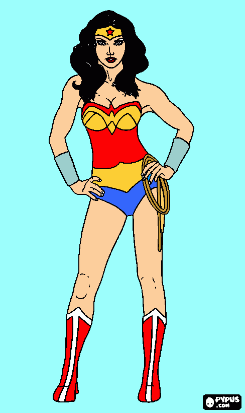 LA MUJER MARAVILLA para colorear