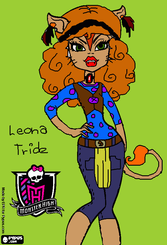 La nueva monster high...leona tride para colorear