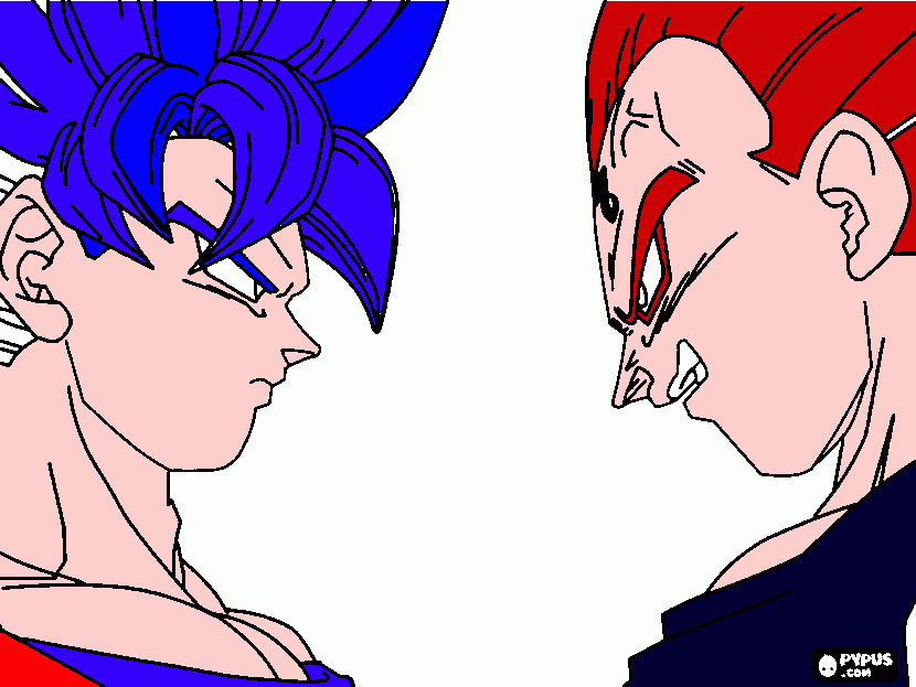 la pelea de 2 Dios saya-yin  para colorear
