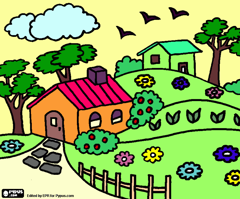 la pradera de color  para colorear