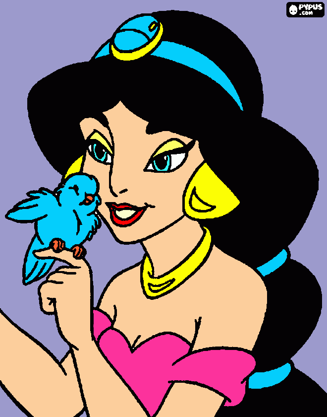 la princesa jasmine para colorear