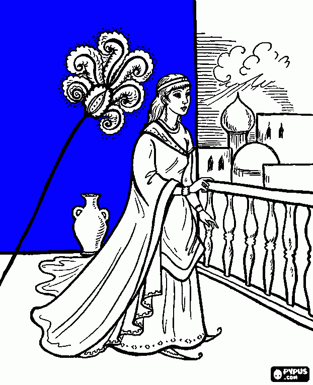 La reina Ester para colorear