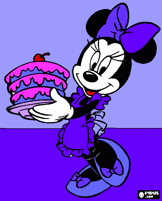 la rica tarta de minnie para colorear
