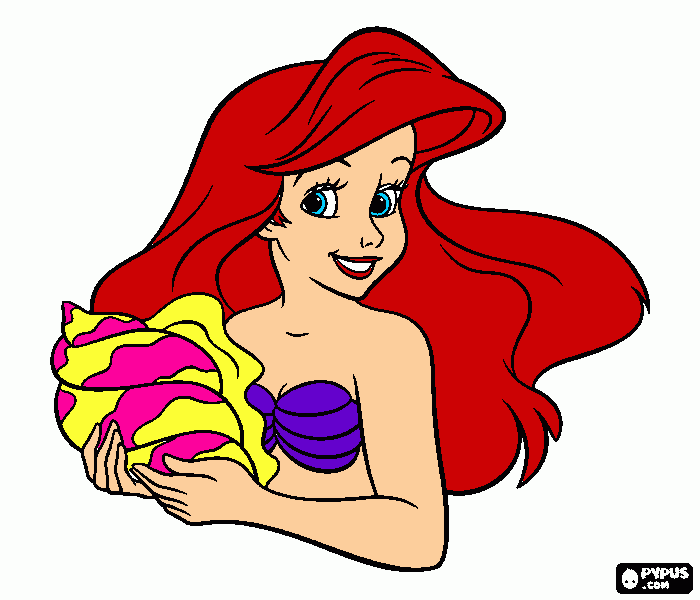 la sireita ariel para colorear