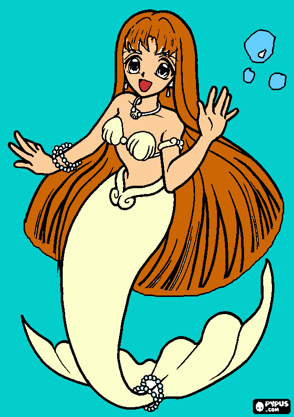 la sirena luna para colorear
