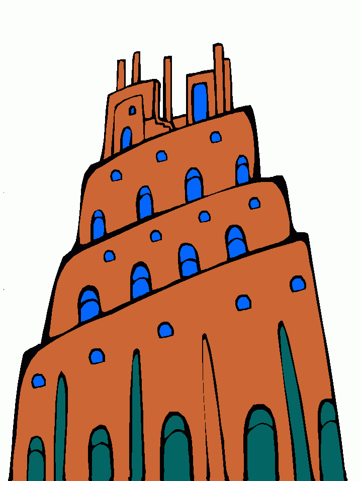 la  torre de babel para colorear