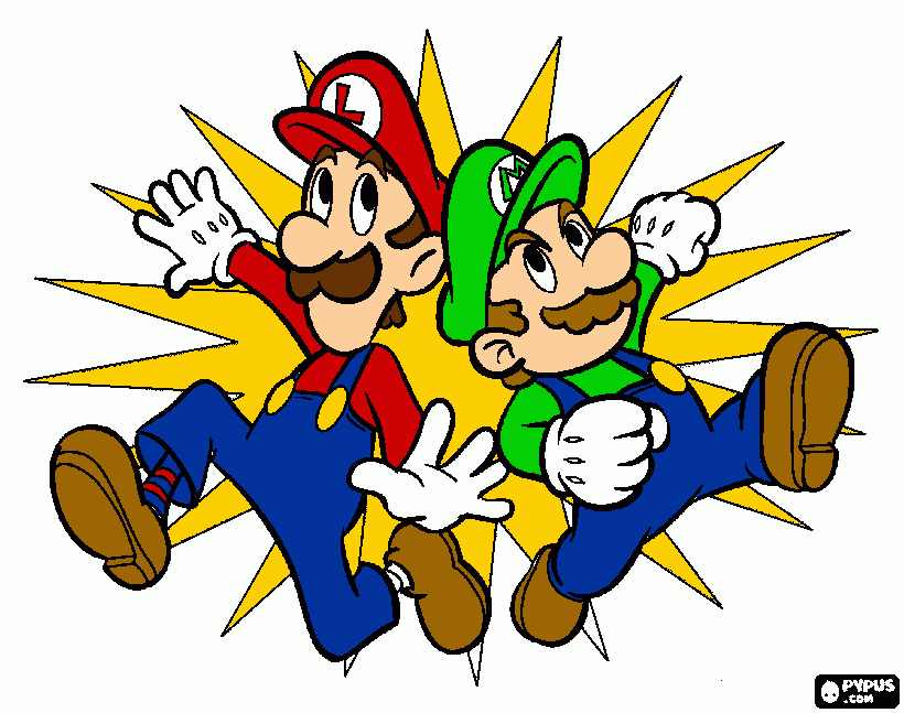 la trasformacion de mari  con luigi para colorear