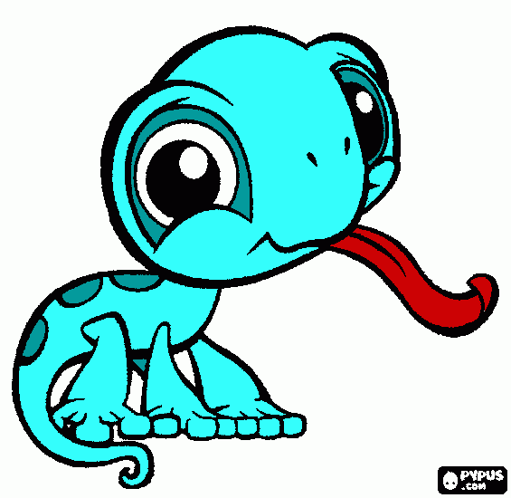Lagarto de las littles pet shop para colorear