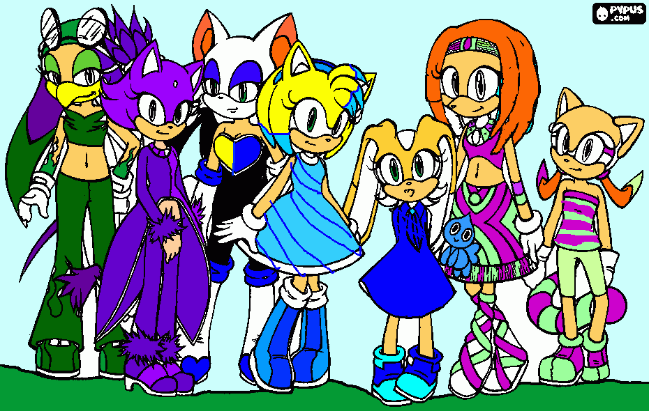 las chicas de sonic para colorear