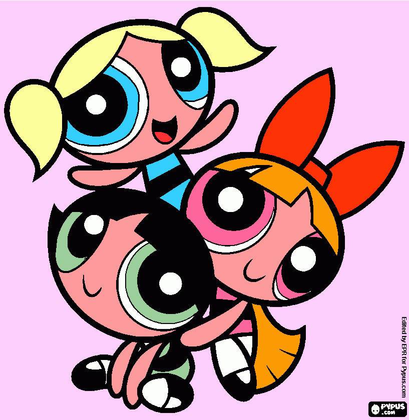 las chicas superpoderosass para colorear