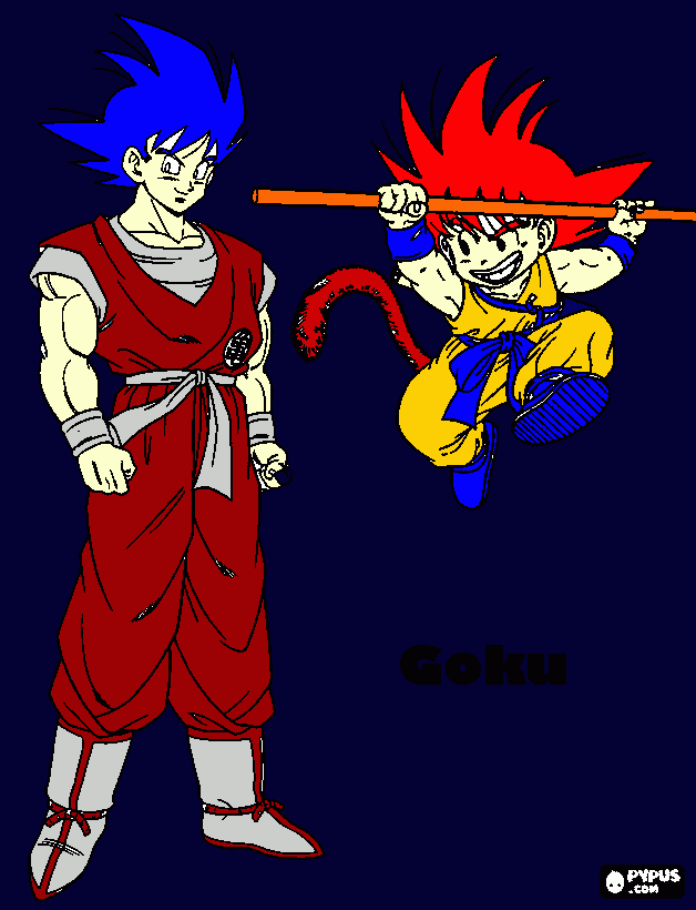 las dos tranformaciones que no conocian de goku para colorear