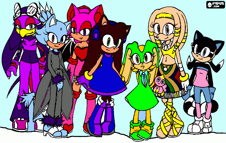 las hermanas de todas las chicas de sonic pap leza nina maira ice cora mecha para colorear