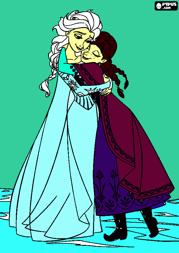 Las hermanitas frozen para colorear