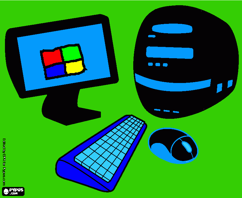 Las partes de la compu para colorear