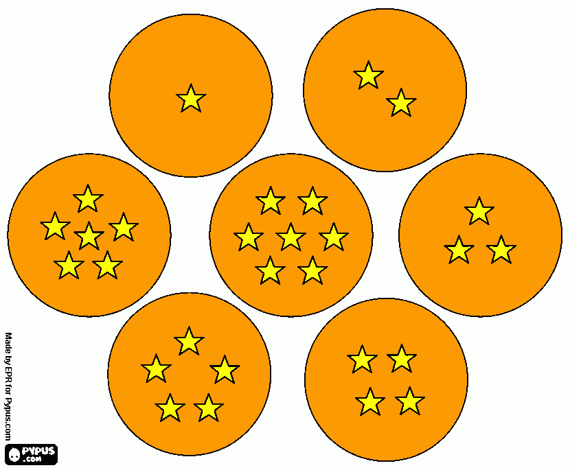 las siete esfera del dragon para colorear