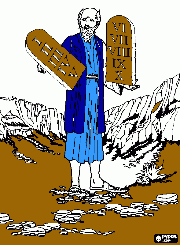las tablas de moises para colorear