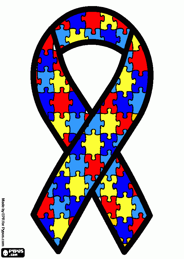 lazo autismo para colorear