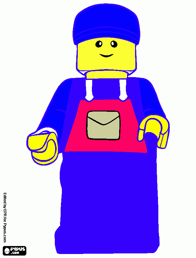lego azul para colorear
