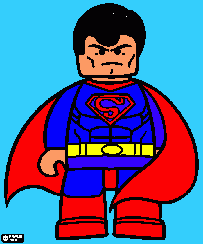 colorear y pintar lego superman