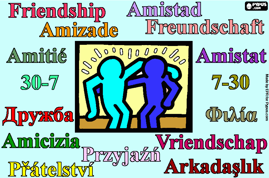 Lengua Literatura - día de la amistad  para colorear