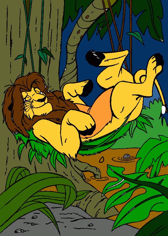 leo el rey leon para colorear