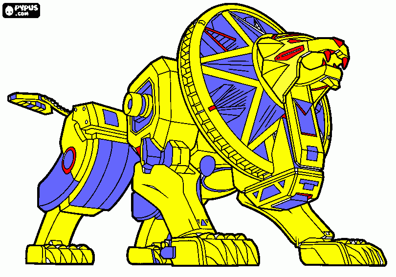leon robot para colorear
