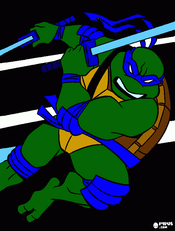 leonardo tortuga ninja para colorear