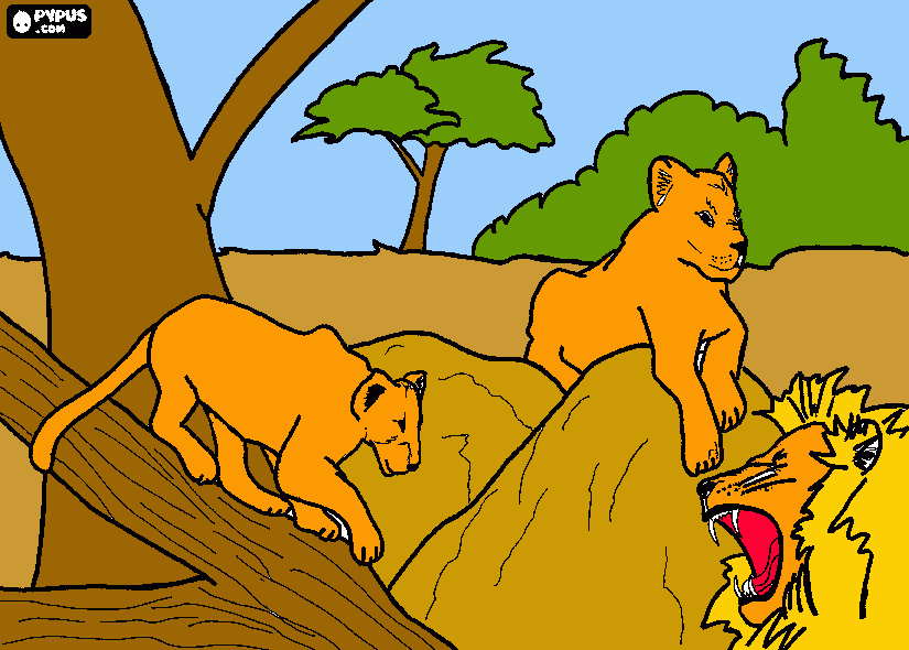leones lindos para colorear