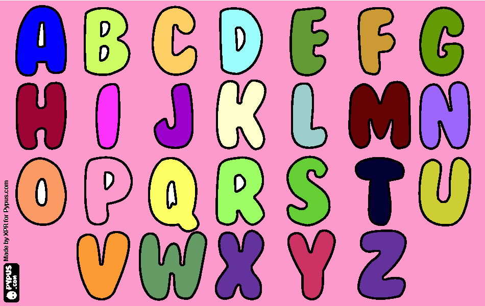 letras coloreadas para colorear