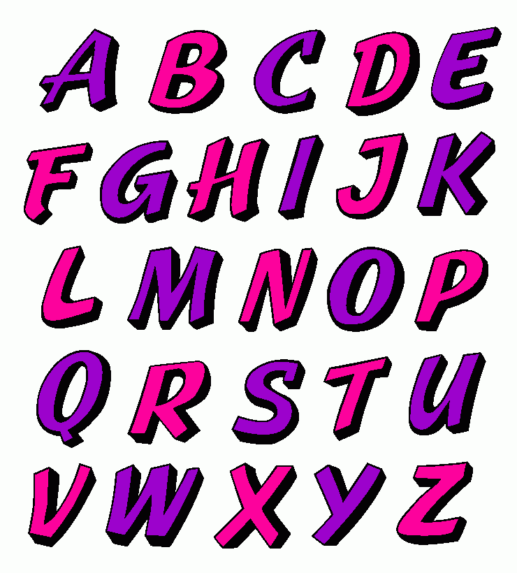 LETRAS DE SOMBRA para colorear