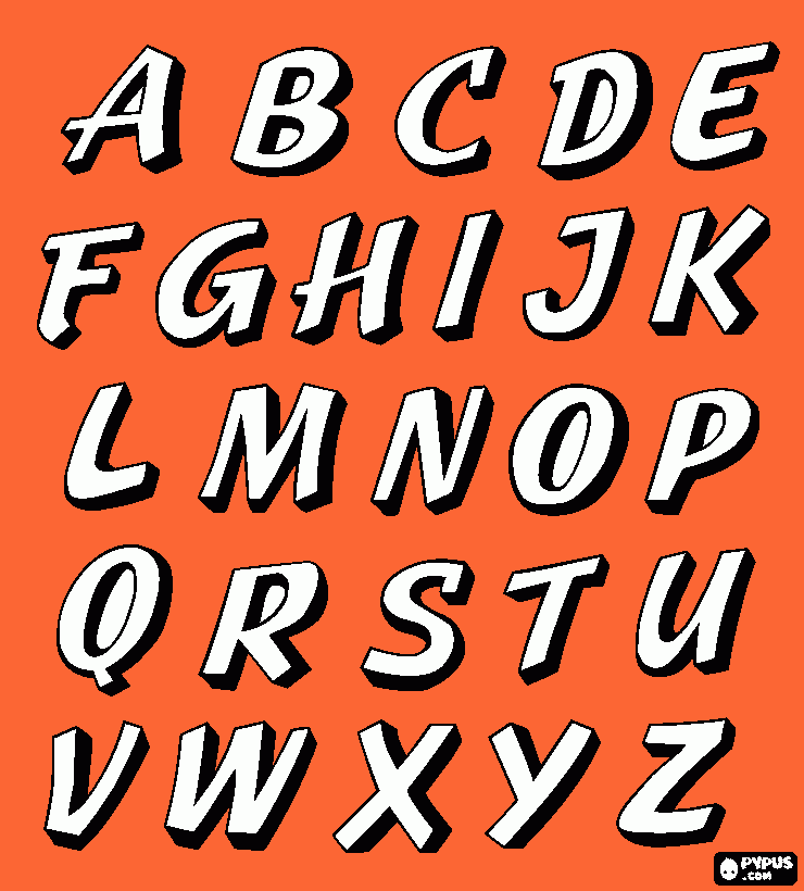 letras sombreadas para colorear