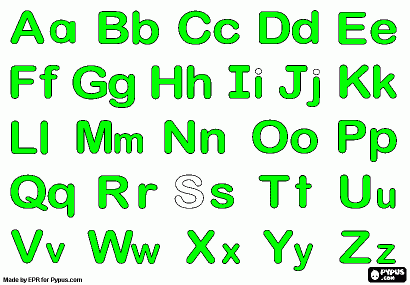 letras verdes para colorear