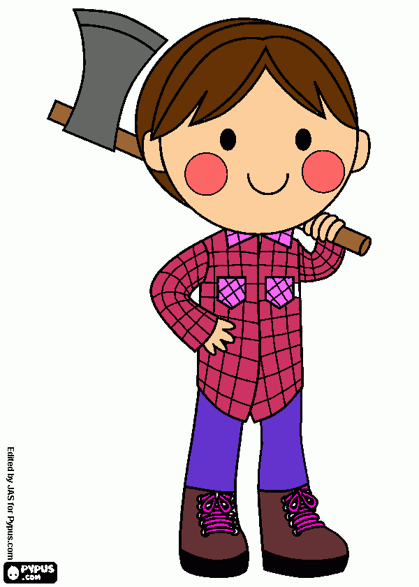 leñadora para colorear