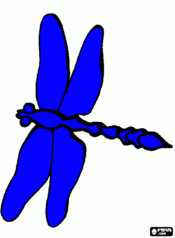 libelula azul para colorear